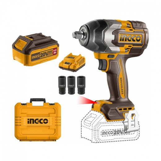Гайковерт ударный Ingco CIWLI2085 20 В 2х4 Ач
