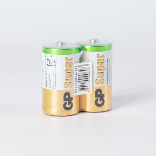 Батарейки алкалиновые GP Super Alkaline 14А типоразмера C - 2 шт. в пленке