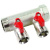 Коллектор с красными кранами 1"х2вых. 3/4" НР евроконус HENCO