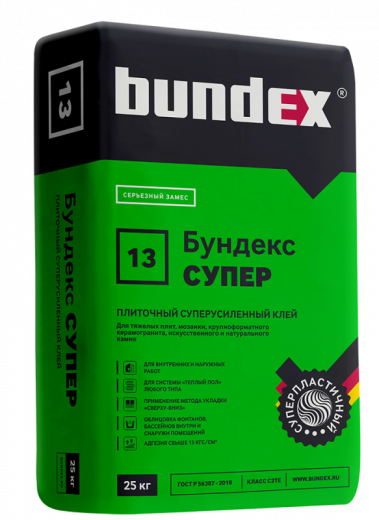 Плиточный клей суперусиленный Бундекс Супер