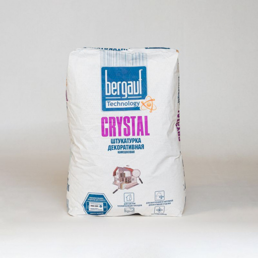 Штукатурка декоративная Bergauf Crystal Камешковая зерно 2 мм, 25 кг