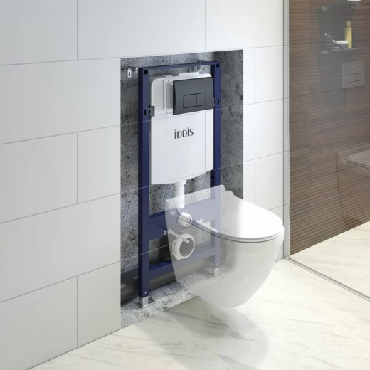 Инсталляция для унитаза IDDIS Optima Home с кнопкой черная OPH00MBi32K