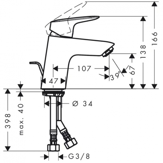 Смеситель для раковины Hansgrohe Logis 71077000