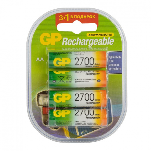 Аккумуляторы перезаряжаемые GP 270AAHC3/1-2CR4, комплект