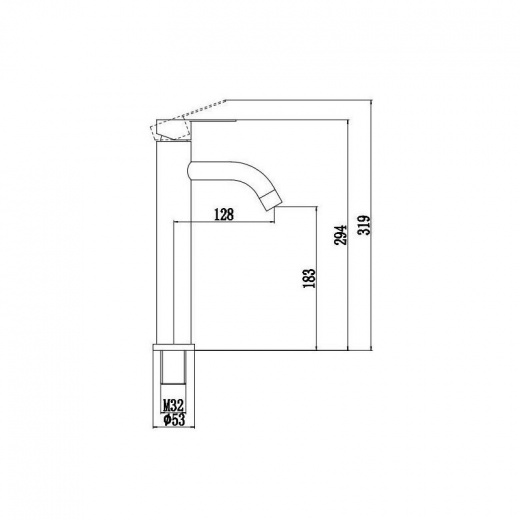 Смеситель для накладной раковины Fmark FS8211Q графит