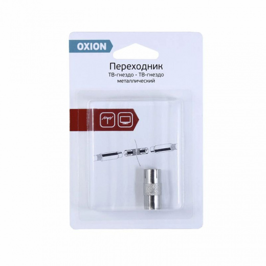 Переходник антенный гнездо-гнездо металл Oxion OX-ADPF006