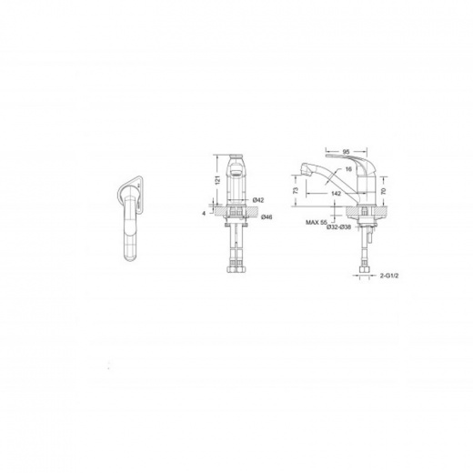 Смеситель Bravat Fit для раковины F1233188CP-RUS