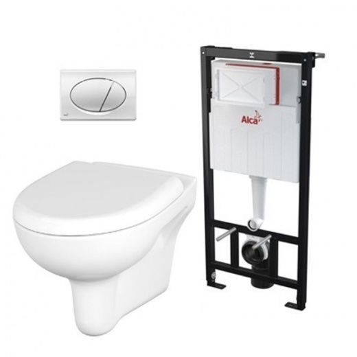 Комплект инсталляция Alcaplast 3 в 1 с унитазом Cersanit Nature New Clean On (4148225)