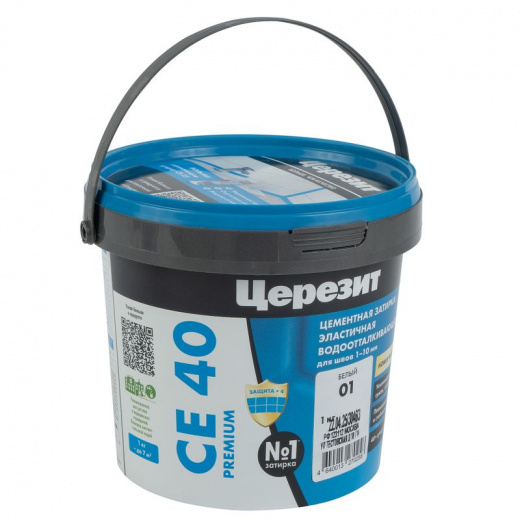 Затирка цементная Церезит CE 40 aquastatic белая 1 кг