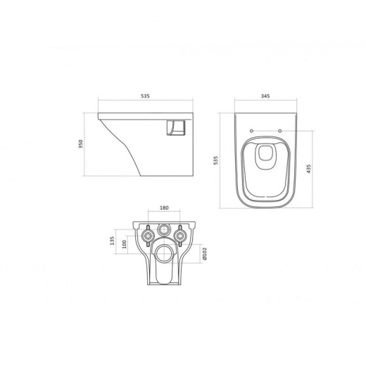 Комплект инсталляция Rapid SL 3 в 1 с унитазом Лайн безободковый rimless сиденье дюропласт, микролифт