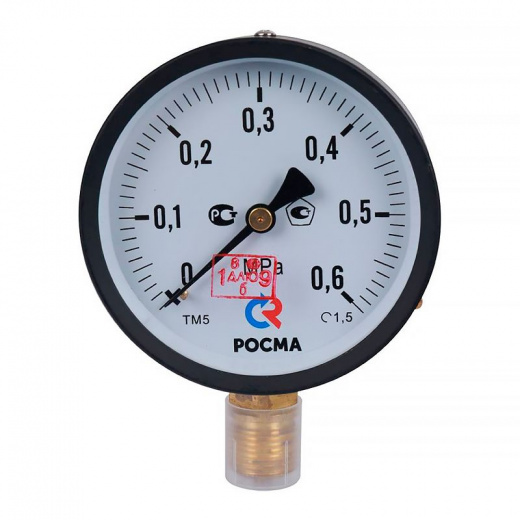 Манометр радиальный 6 бар (кгс/см2), d=100мм, G1/2", ТМ-510Р, РОСМА