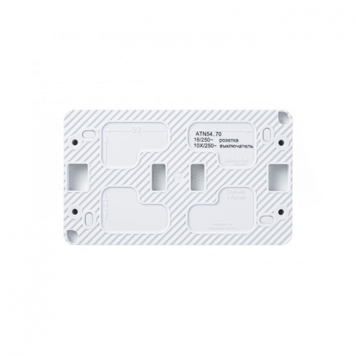 Блок выключателя одноклавишный и розетка с крышкой AtlasDesign белый IP54 Systeme Electric