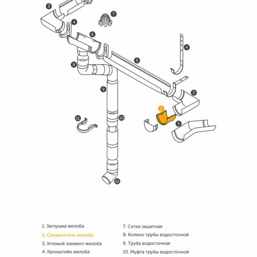 Соединитель желобов Docke Standard серый 120 мм