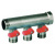 Коллектор с красными кранами 1"х3вых. 3/4" НР евроконус HENCO