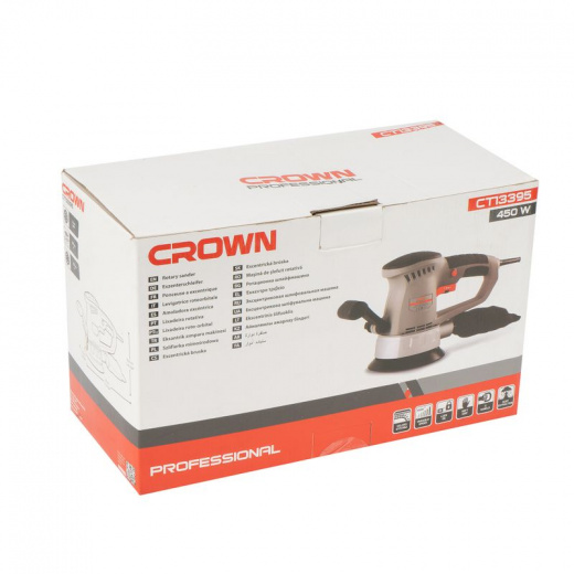Шлифмашина эксцентриковая Crown CT13395 150 мм 450 Вт