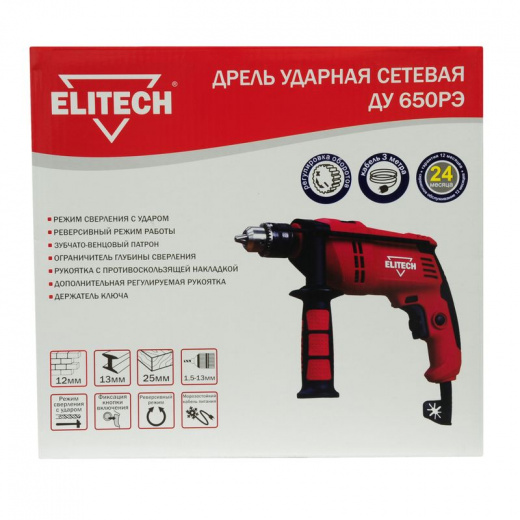 Дрель Elitech ДУ 650РЭ 650 Вт
