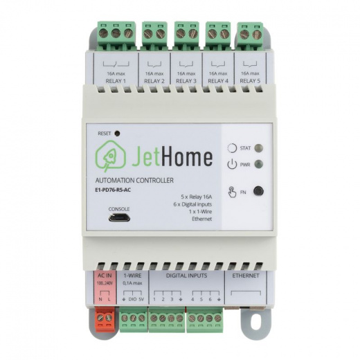 Контроллер на DIN-рейку JetHome JetHub E1 PD76-R5-AC (v2)