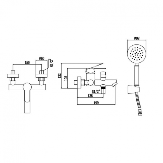 Смеситель для ванны Fmark FS8204H черный