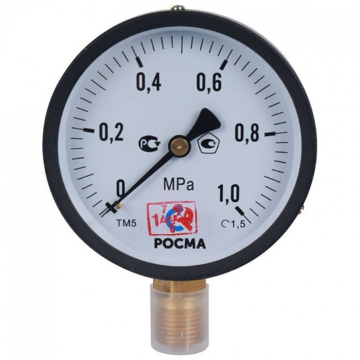 Манометр радиальный 10 бар 1/2" ТМ-510Р Росма