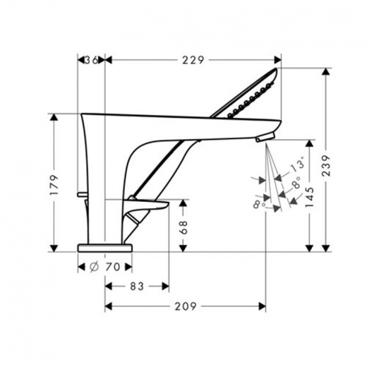 Смеситель Hansgrohe PuraVida 15432400 на борт ванны