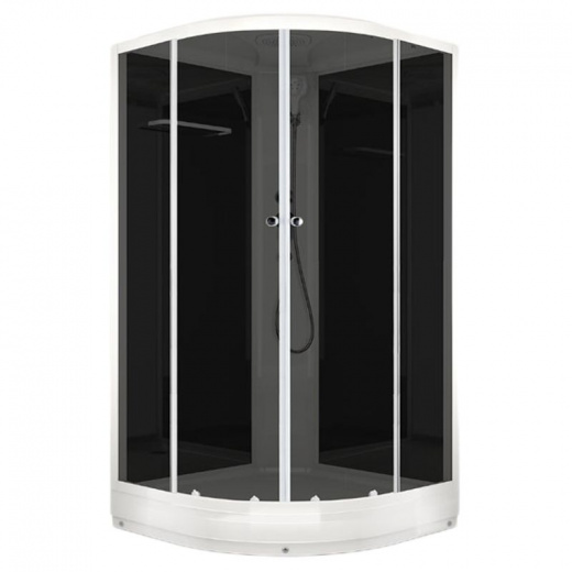 Душевая кабина Domani-Spa Delight Slim 99 низкий поддон 90х90х218 см черные стекла