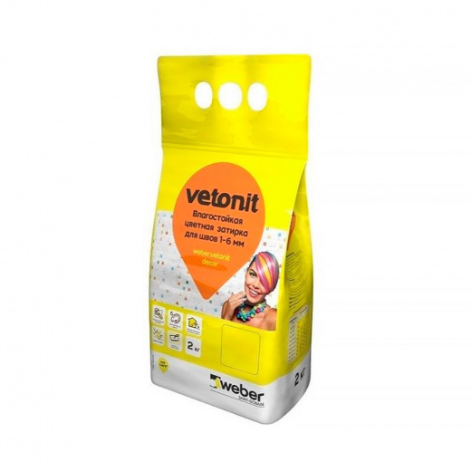 Затирка цементная Vetonit decor серая, 2 кг
