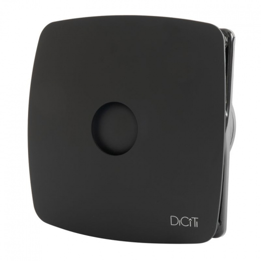 Вентилятор DiCiTi RIO 4C D100 32дБ 100м3/ч с обратным клапаном, съемной лицевой панелью, матовый черный