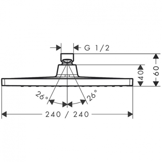 Верхний душ Hansgrohe Crometta E 240 1jet 26726000