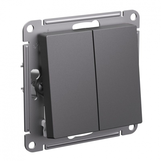 Механизм выключателя двухклавишный AtlasDesign базальт IP20 Systeme Electric