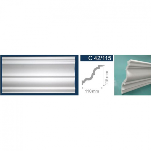 Плинтус потолочный Solid С 42/115, 115х110 мм