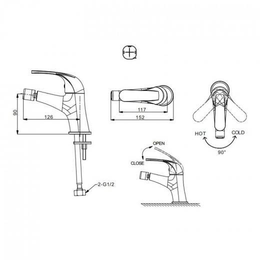 Смеситель Bravat Fit для биде F3135188CP-RUS