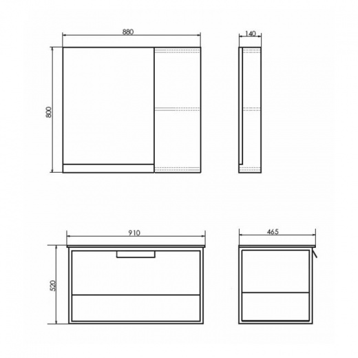 Тумба подвесная Comforty Бонн 90 с раковиной Quadro 90 графит/дуб дымчатый