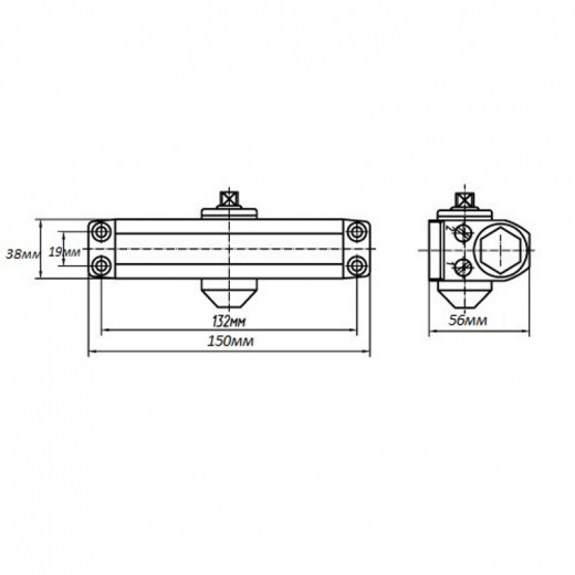 Доводчик дверной NOTEDO DC-060 WHITE до 60 кг, белый (10)