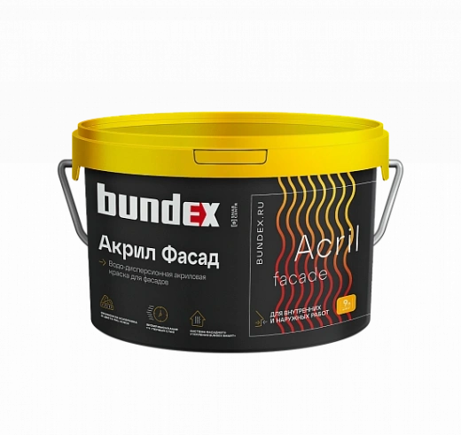 Водо-дисперсионная акриловая краска для фасадов Акрил Фасад BUNDEX