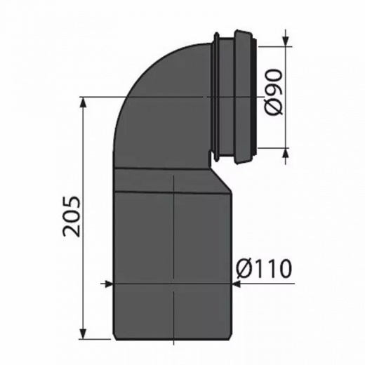 Колено стока для инсталляции 110х90 M906 AlcaPlast