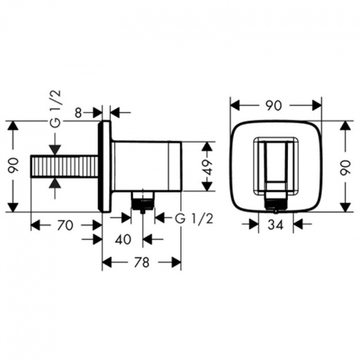 Шланговое подключение Hansgrohe Fixfit Porter E 26485000 с держателем для душа