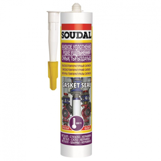 Герметик Soudal Gasket Seal силиконовый высокотемпературный, 280 мл