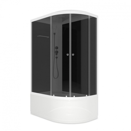 Душевая кабина Domani-Spa Delight Slim 128 L высокий поддон 120х80х218 см черные стекла