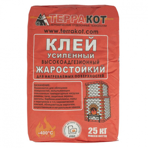 Клей усиленный жаростойкий Терракот, 25 кг