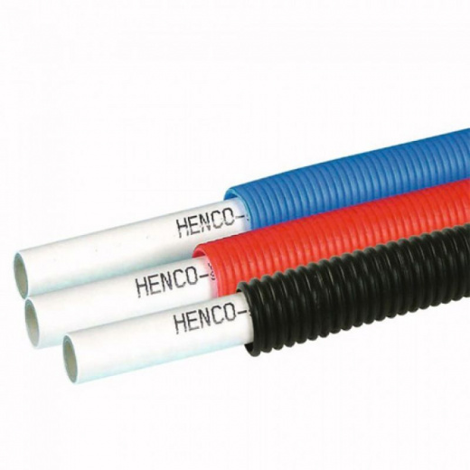 МП Труба PEX-AL-PEX, 16х2 STANDART (Al0.4) в Гофре красная HENCO бухта 100м
