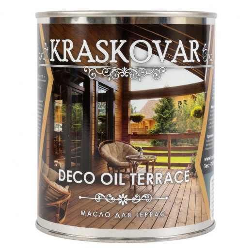 Масло для террас и садовой мебели Kraskovar палисандр шелковисто-матовое 0,75л