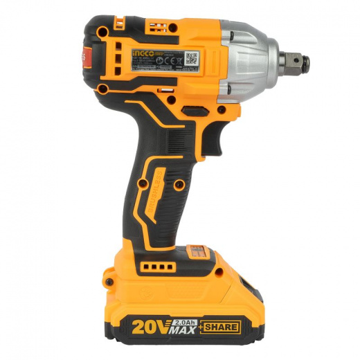 Гайковерт бесщеточный Ingco CIWLI2038 20В 2x2 Ач
