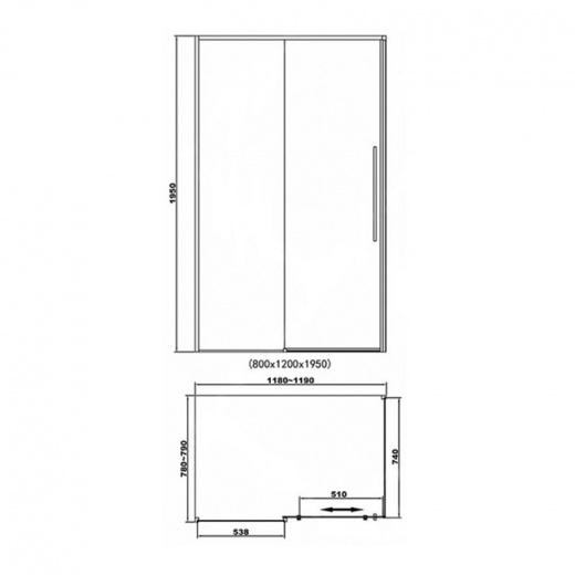 Душевой уголок Comforty (XL 191+ XL195), 120х80х195 (00004151025)