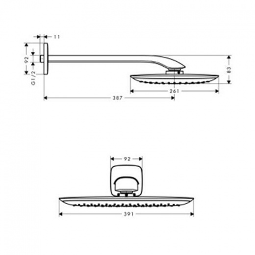Верхний душ Hansgrohe PuraVida 400 1jet 27437400