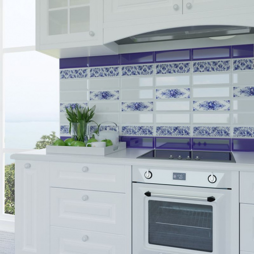 Декор 100х300мм Metro Gzhel decor 02 Gracia Ceramica