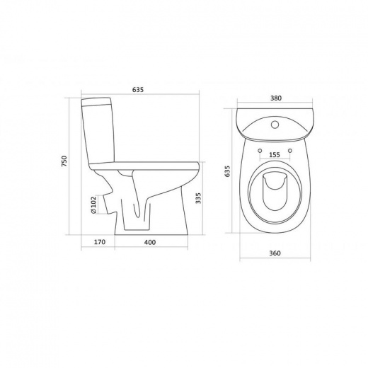 Унитаз-компакт Santek Анимо эконом 1WH110032