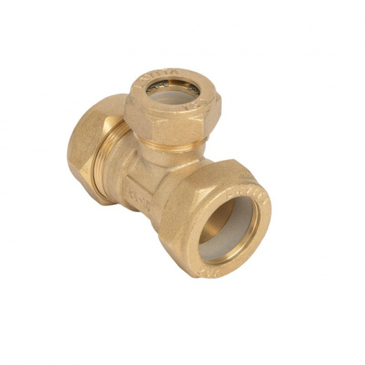 Тройник обжимной латунный для нержавеющей трубы 20х15х20 Lavita