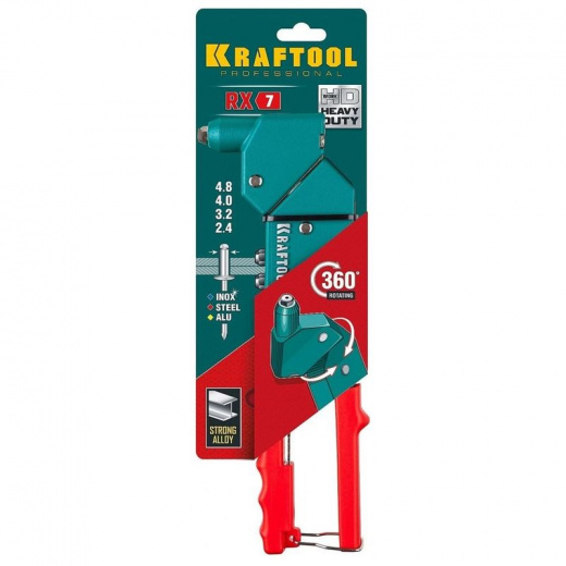 Заклепочник поворотный Kraftool, 0-360°, 2,4-4,8 мм