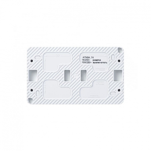 Блок выключателя двухклавишный и розетка с крышкой AtlasDesign белый IP54 Systeme Electric