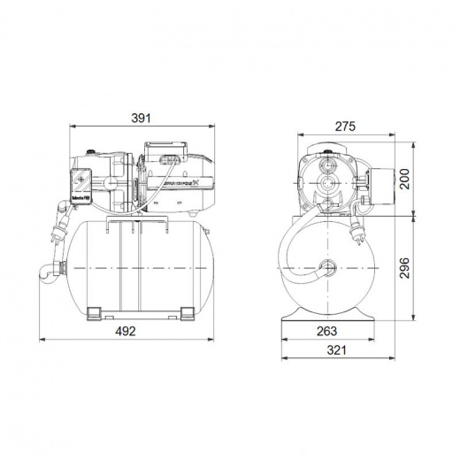 Установка для систем водоснабжения Grundfos JP 4-47 PT-H 1x230V 50Hz 1 ,5m SCHUKO HU